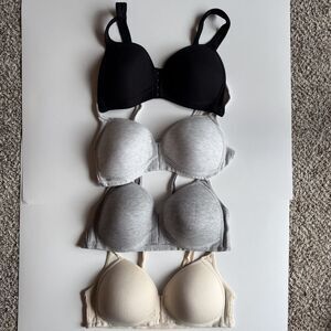 EssElegance Front Closure Push-Up Bra Wire-Free 4 Pack Size Medium